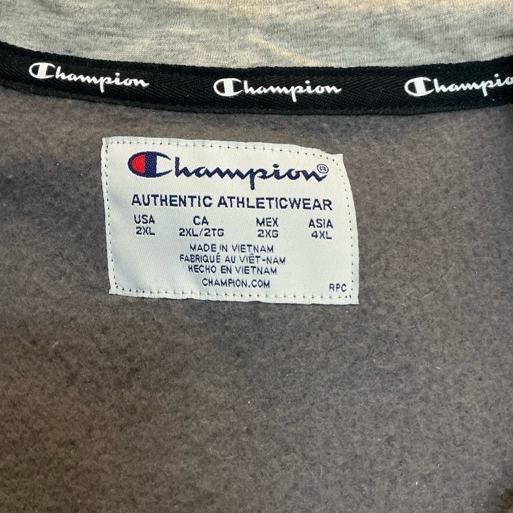 Champion Men's Camouflage Hoodie - Black and Gray - Picture 4 of 6